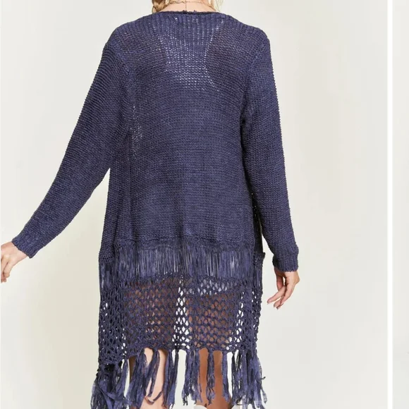 *HP* Boho Fringe Crochet Cardigan - Picture 2 of 4
